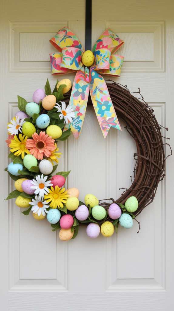 Grapevine Wreath with Eggs