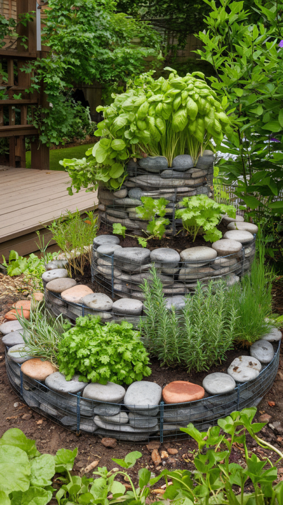 Herb Spiral for Vertical Gardening