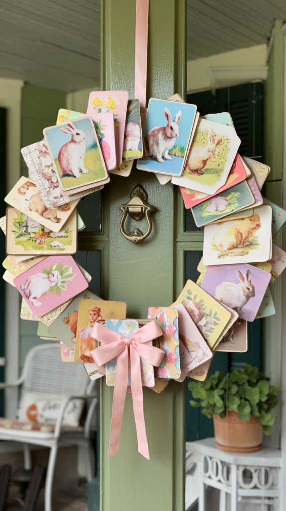 Vintage Easter Card Wreath