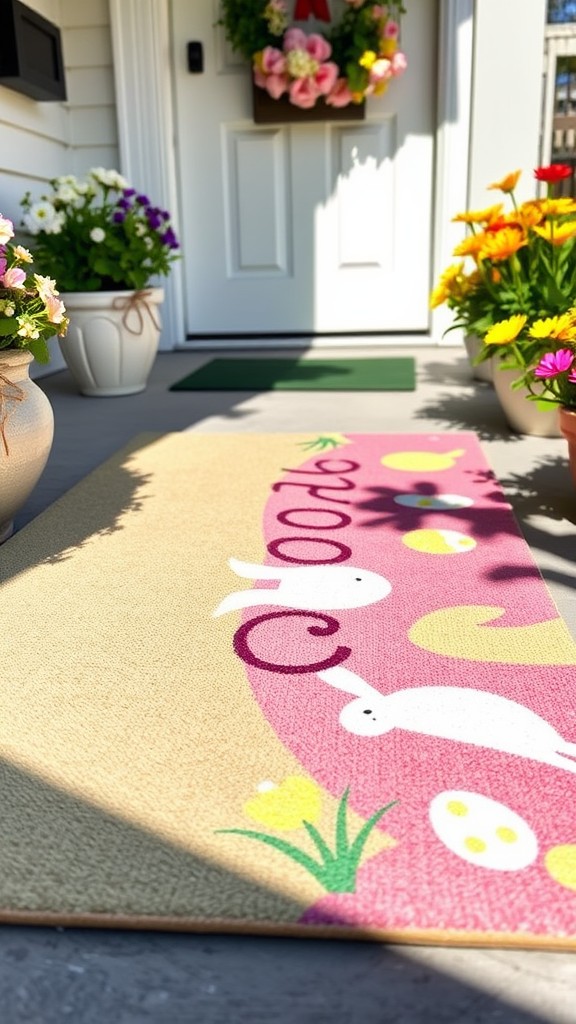 Brightly Painted Welcome Mat