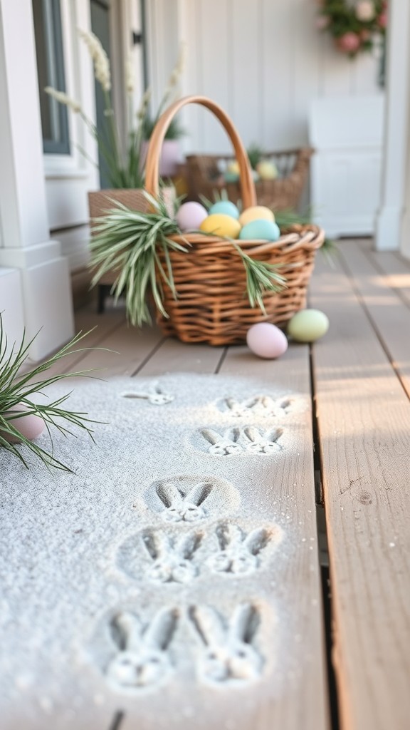 Bunny Tracks on the Porch