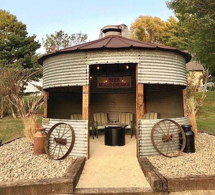 Barn-Themed Wedding Bar Setup