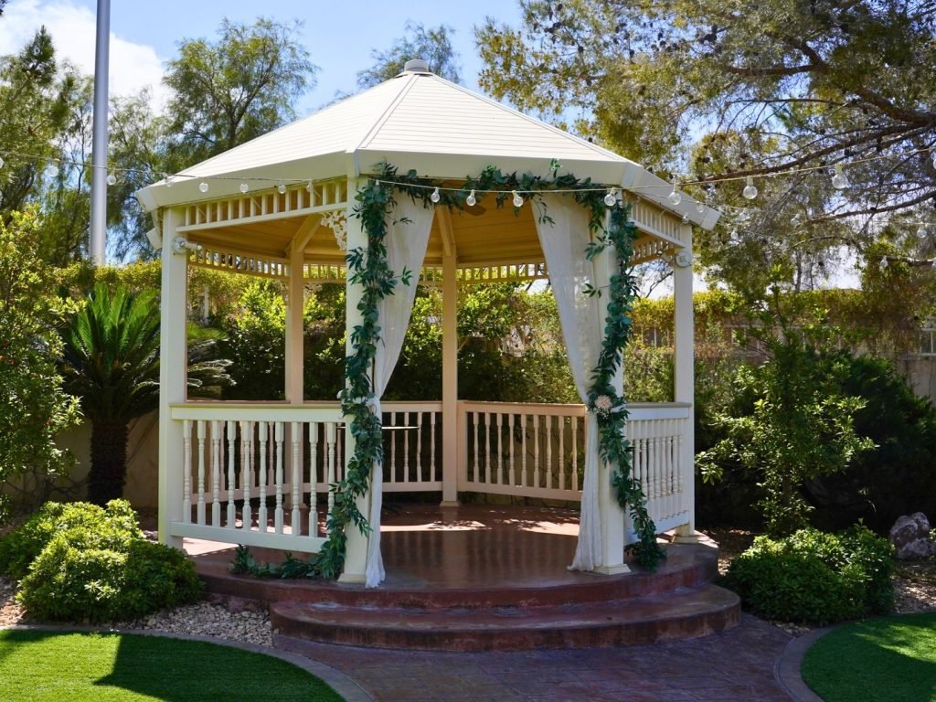 Elegant White Garden Pavilion