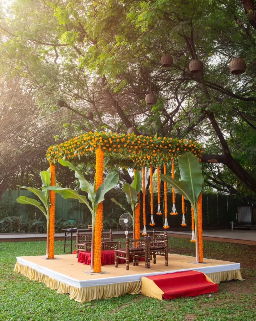 Hindu Ceremony Decorating Platform