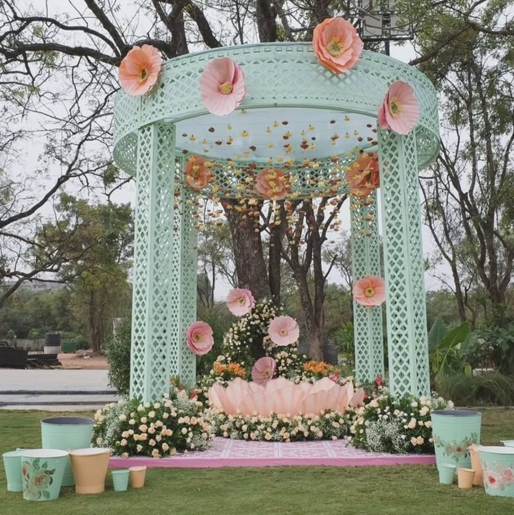 Mint Green Garden Arch Decor