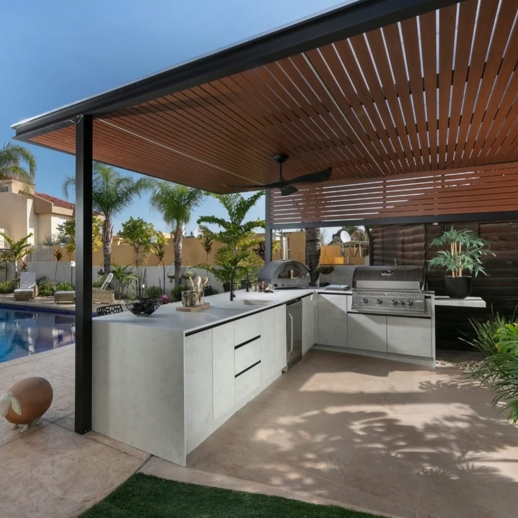 Resort-Style Poolside Kitchen