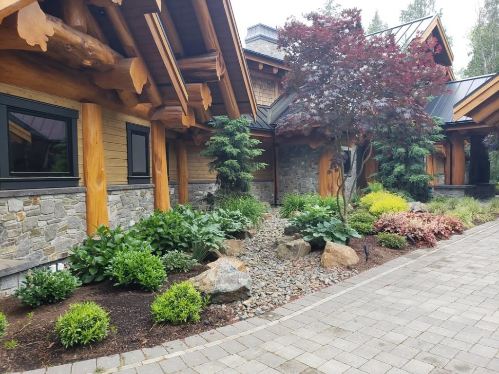 Rustic Lodge Foundation Planting