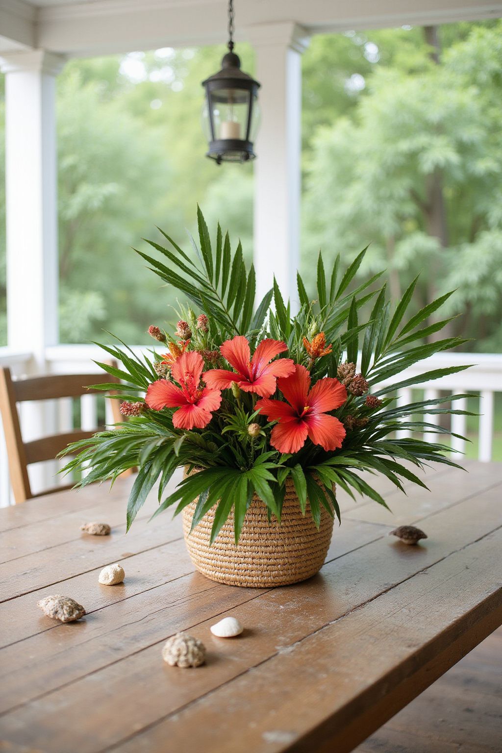 Tropical-Themed Table Centerpieces